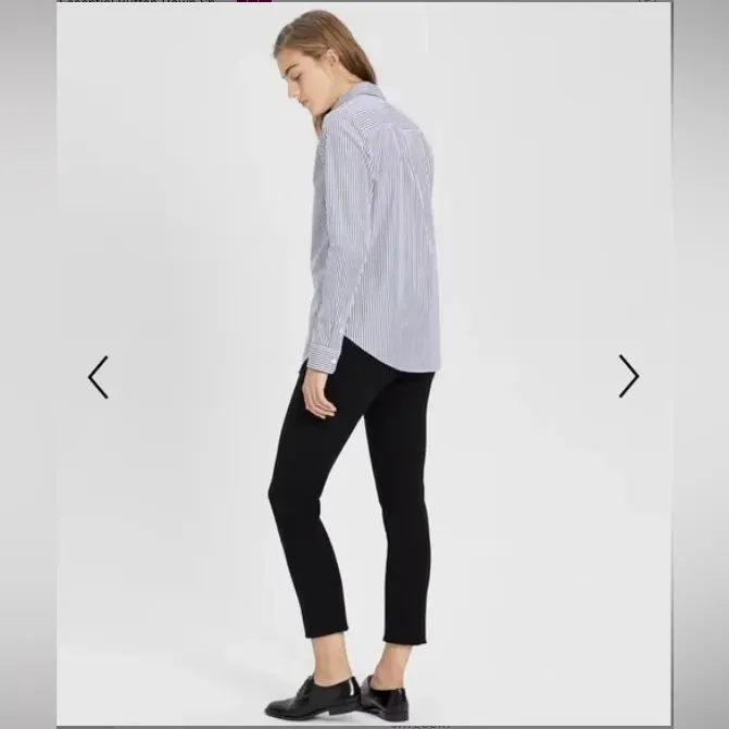 NEW Theory Striped Essential blue microstripe Button-Down collar Shirt Size S XS - Image 4