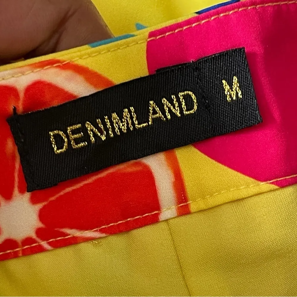 DREAMLAND | Yellow Fruit Printed High Rise Trouser Shorts Sz M Size M - Image 5