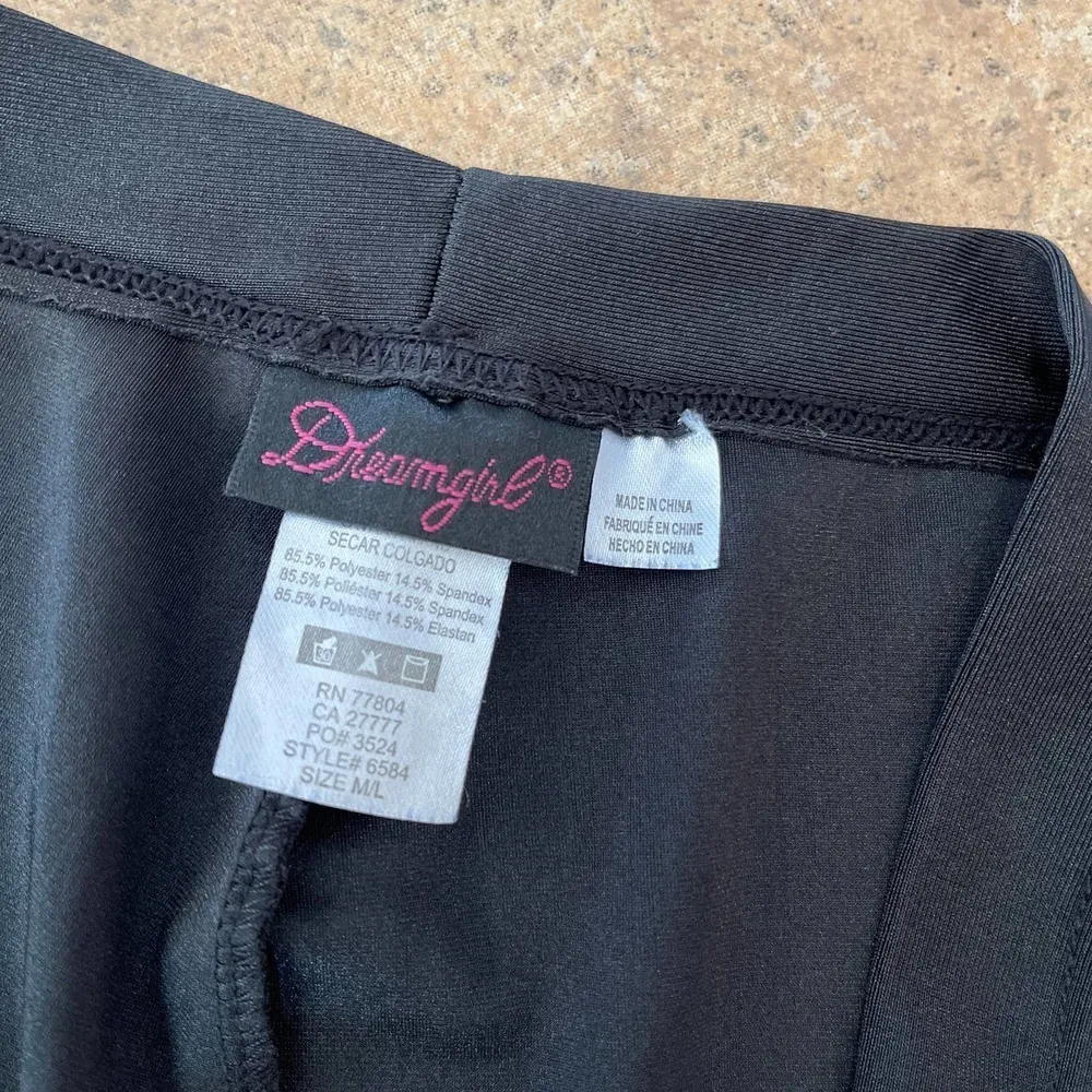 Dream girls slashed legs satin leggings black M/L Size undefined - Image 3