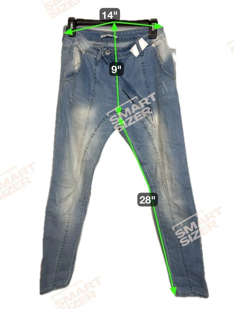 Place du Jour Vintage Denim Adele Women's Jeans Side Zipper Design Sz 38 Light Blue - Image 5