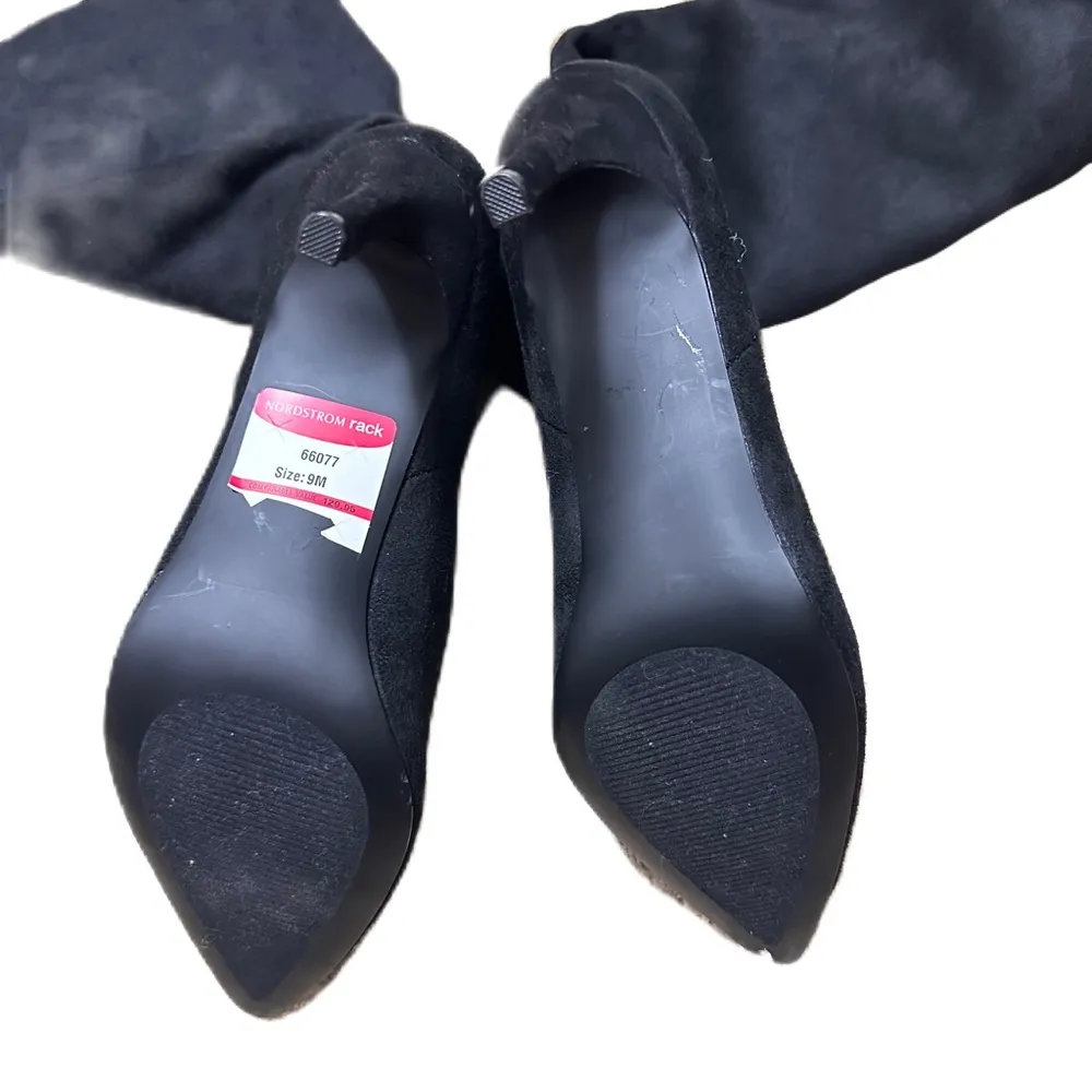 Steve Madden Kinga Black Faux Suede Heeled Boot Size 9 - Image 4