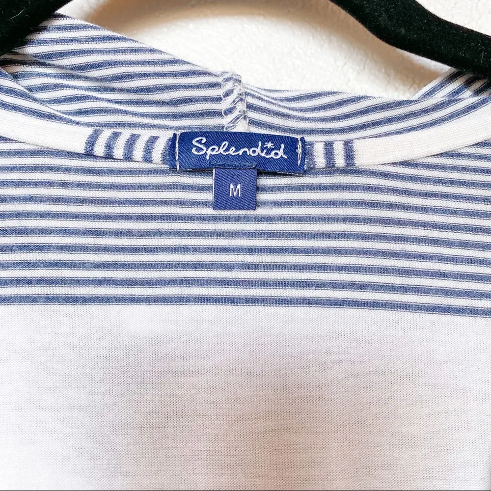 Splendid Pullover Stripe Hooded Tunic Cover Up Size Medium - Image 5