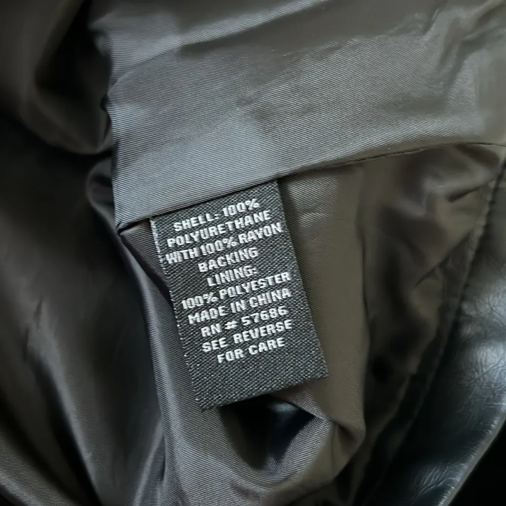 NEW LOOK Bomber Faux Leather Jacket in Black, Size L New w/Tag - Image 11