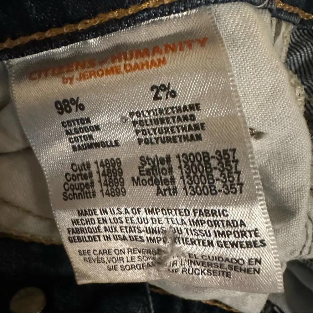 Citizens of Humanity Avedon Denim Cut Off Raw Frayed Hem Blue Jean Shorts 27 - Image 13