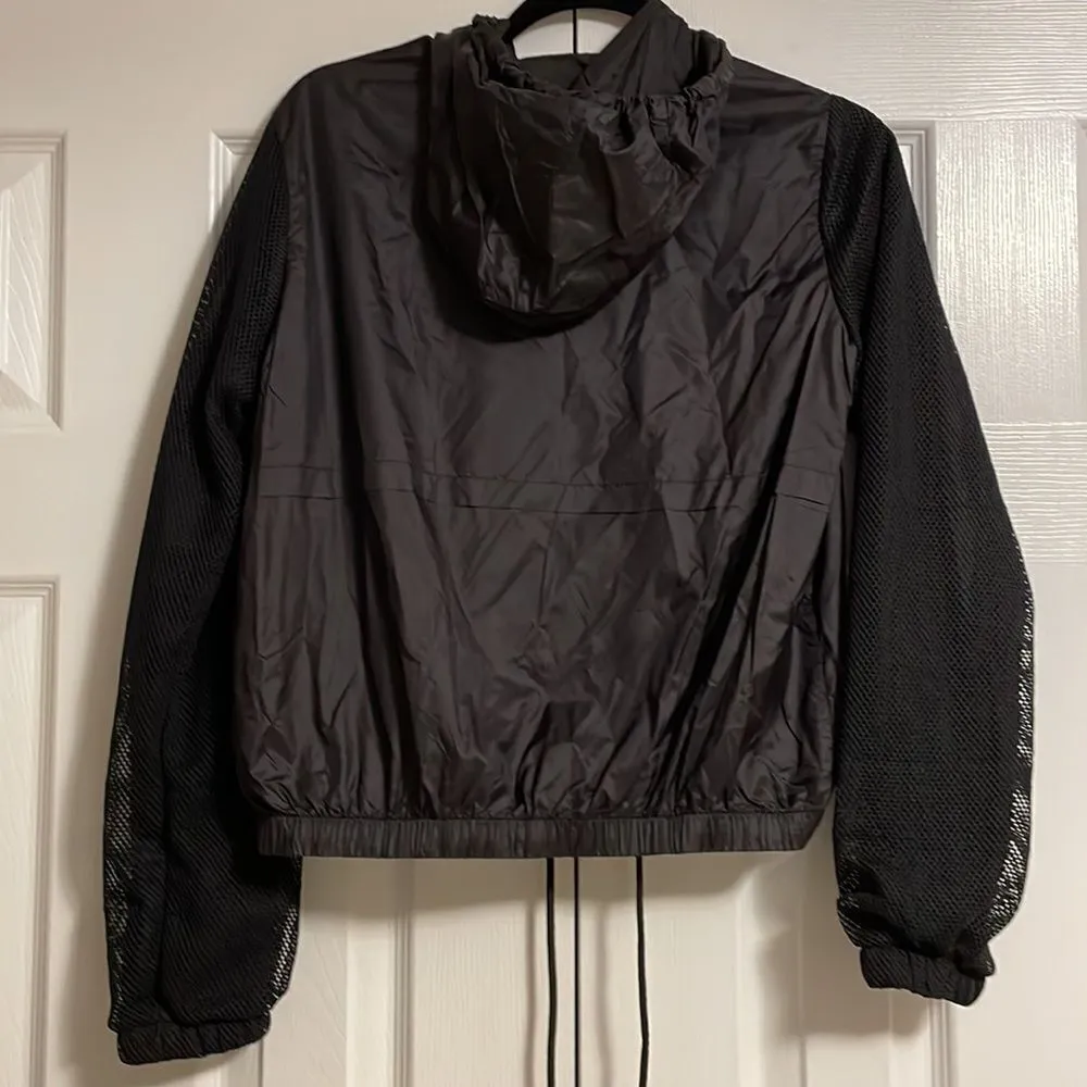 GENERATION LOVE Women’s Black Hooded Mesh Zipper Jacket Size XS - Image 6