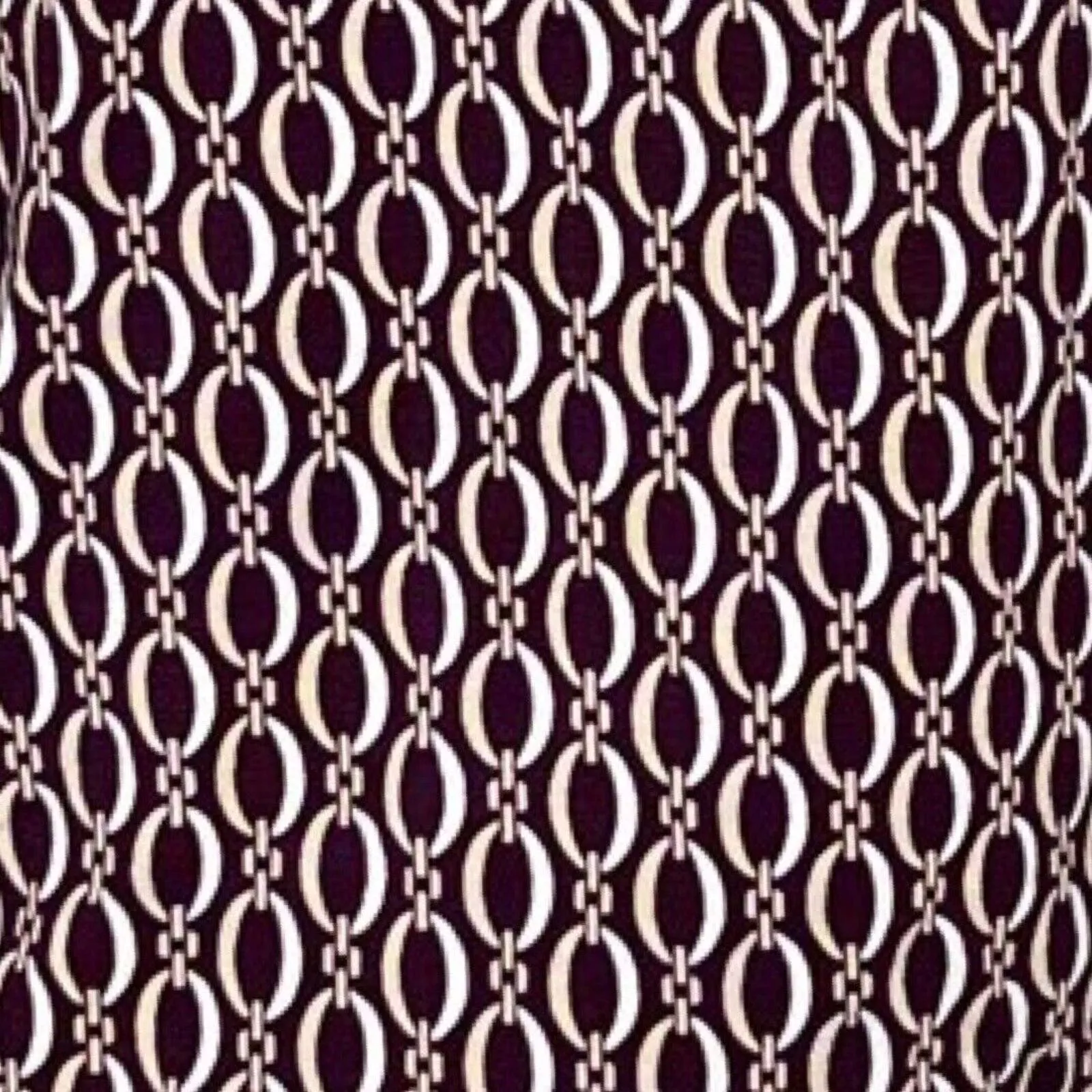 Ann Taylor Shirt Womens Medium Purple Cream Geometric Surplice‎ Office Preppy - Image 6