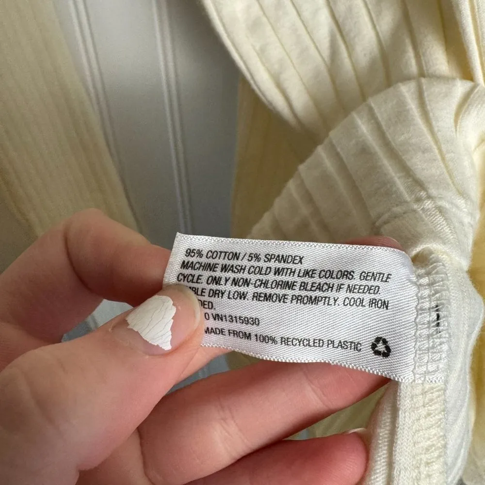 Knox Rose cream ribbed long sleeve scoop neck tee size medium P2 - Image 7