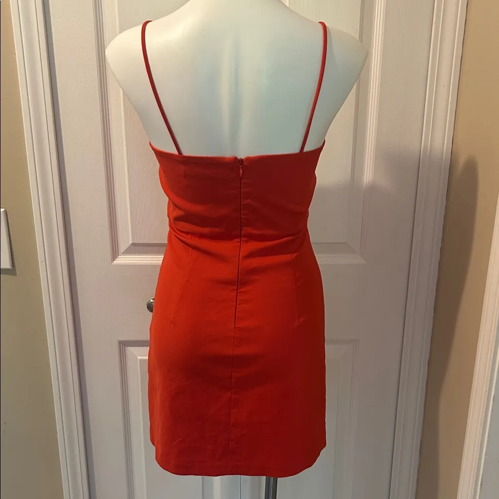 Zara Orange Mini Dress, Size M - Image 4