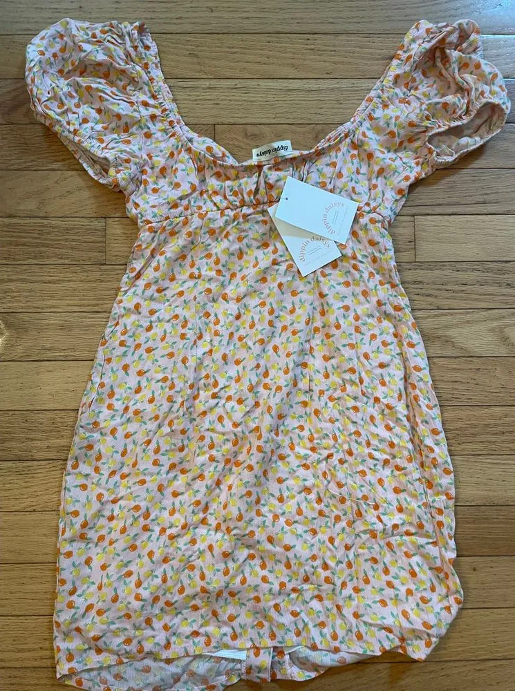 NWT Dippin Daisys orange and lemon‎ print dress size small - Image 1
