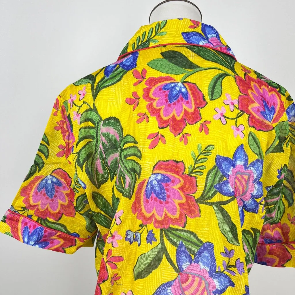NWOT Johnny Was Cotton Short Sleeves Floral Pajama Top Womens Shirt Only Size S - Image 7