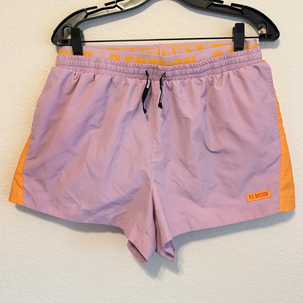 P.E NATION Initialise Shorts, lined, lilac and orange size L Purple Size L - Image 2