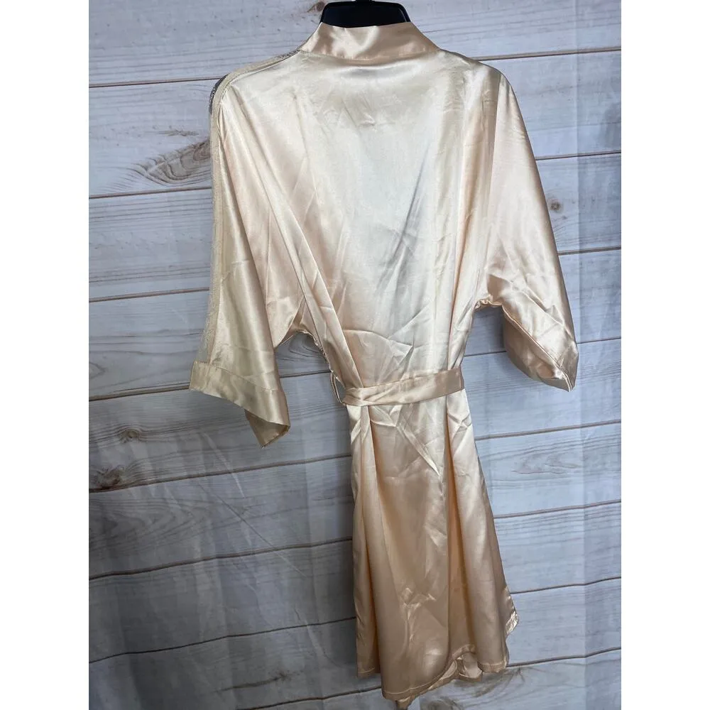 Brand New Taurus Women's Small Champagne Beige Nightgown Slip Dress Robe - Image 6