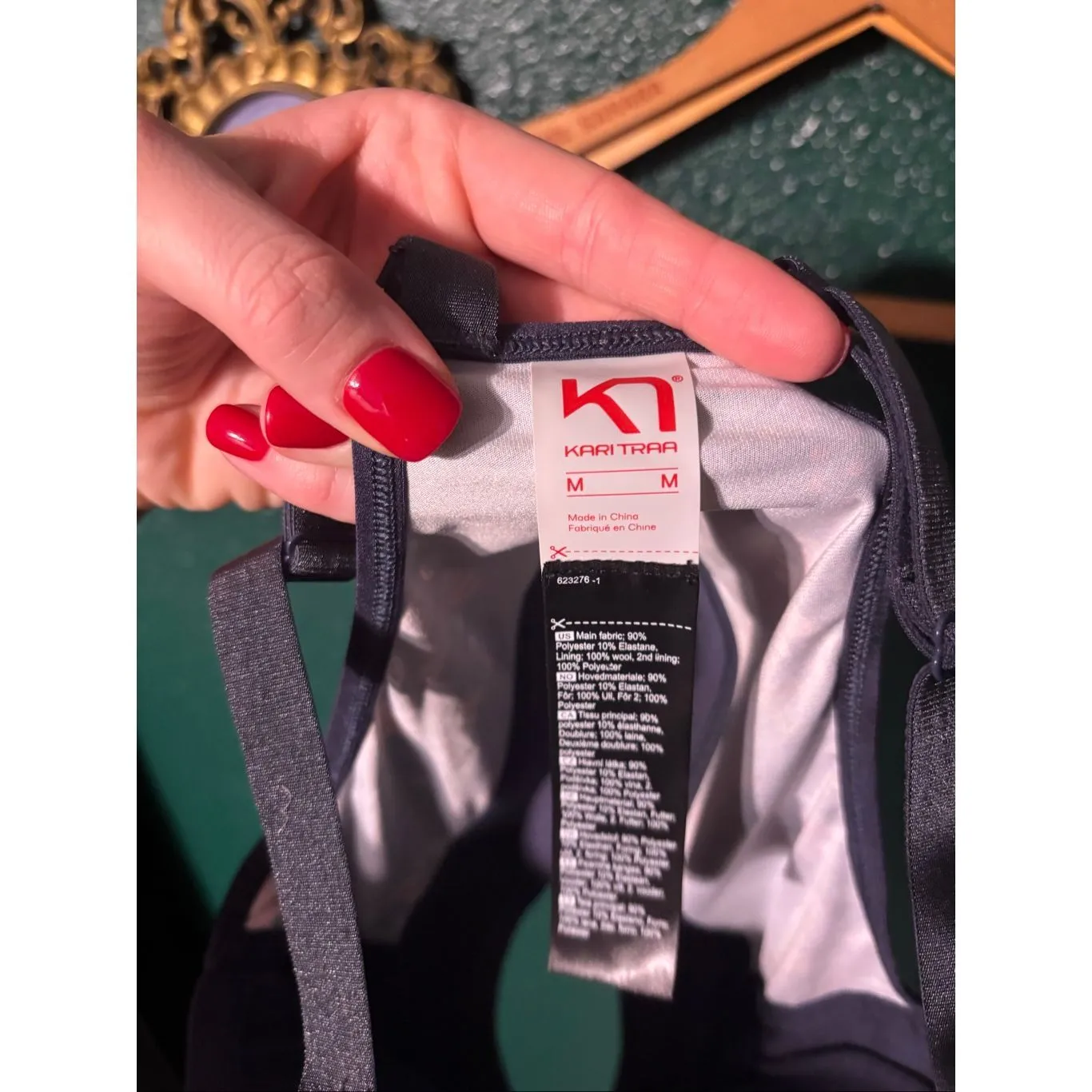 Kari Traa Froya Floral Sports Bra Blue Sz Medium - Image 3