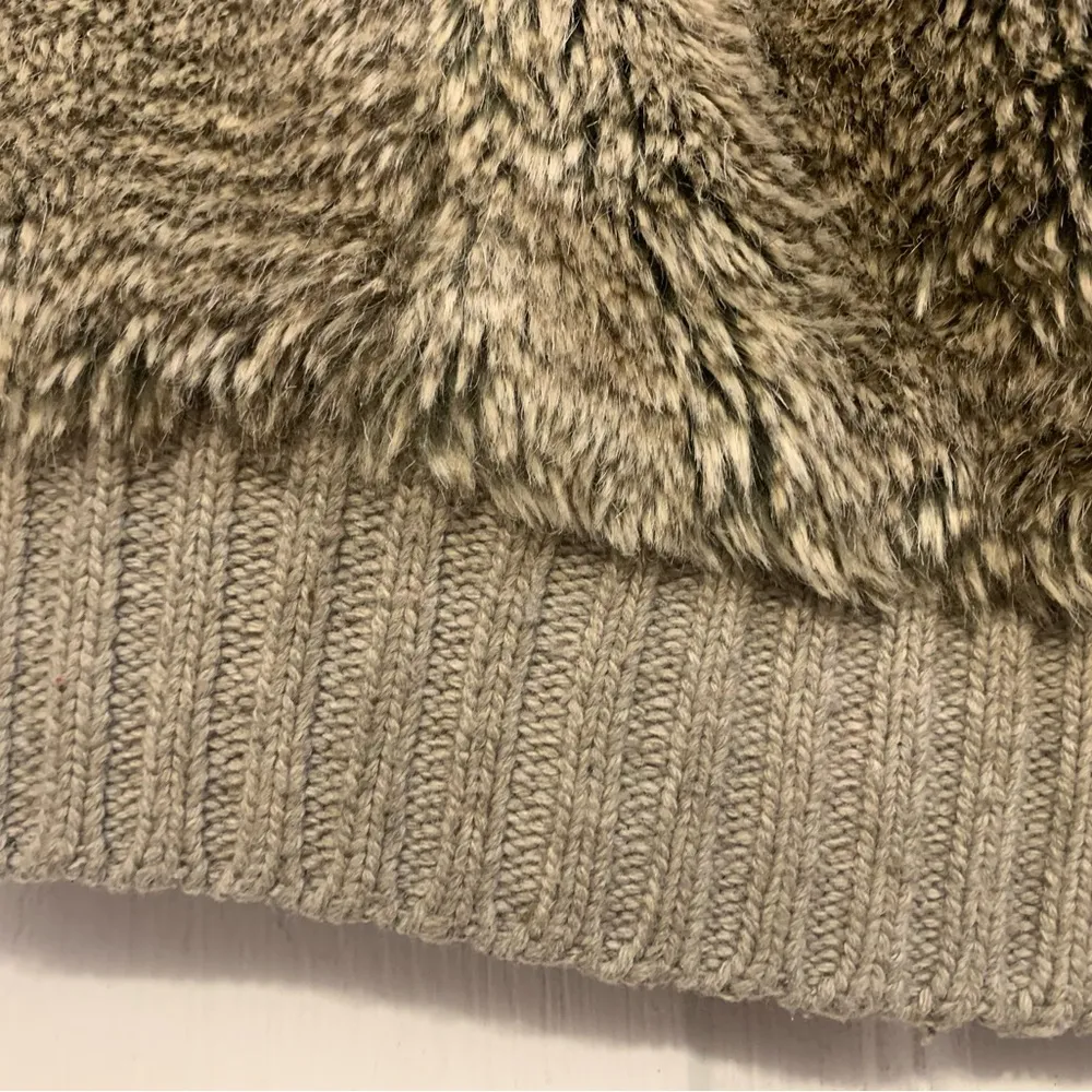 FUDA Brown & Tan Faux Fur & Knit Women’s XL Front Zipper Vest. 1582 - Image 2