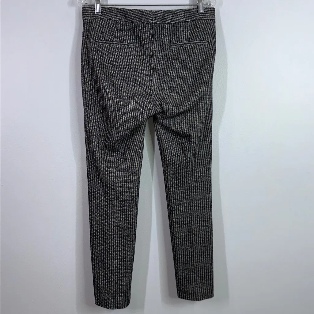 Theory black white wool blend herringbone pants size 6 - Image 2