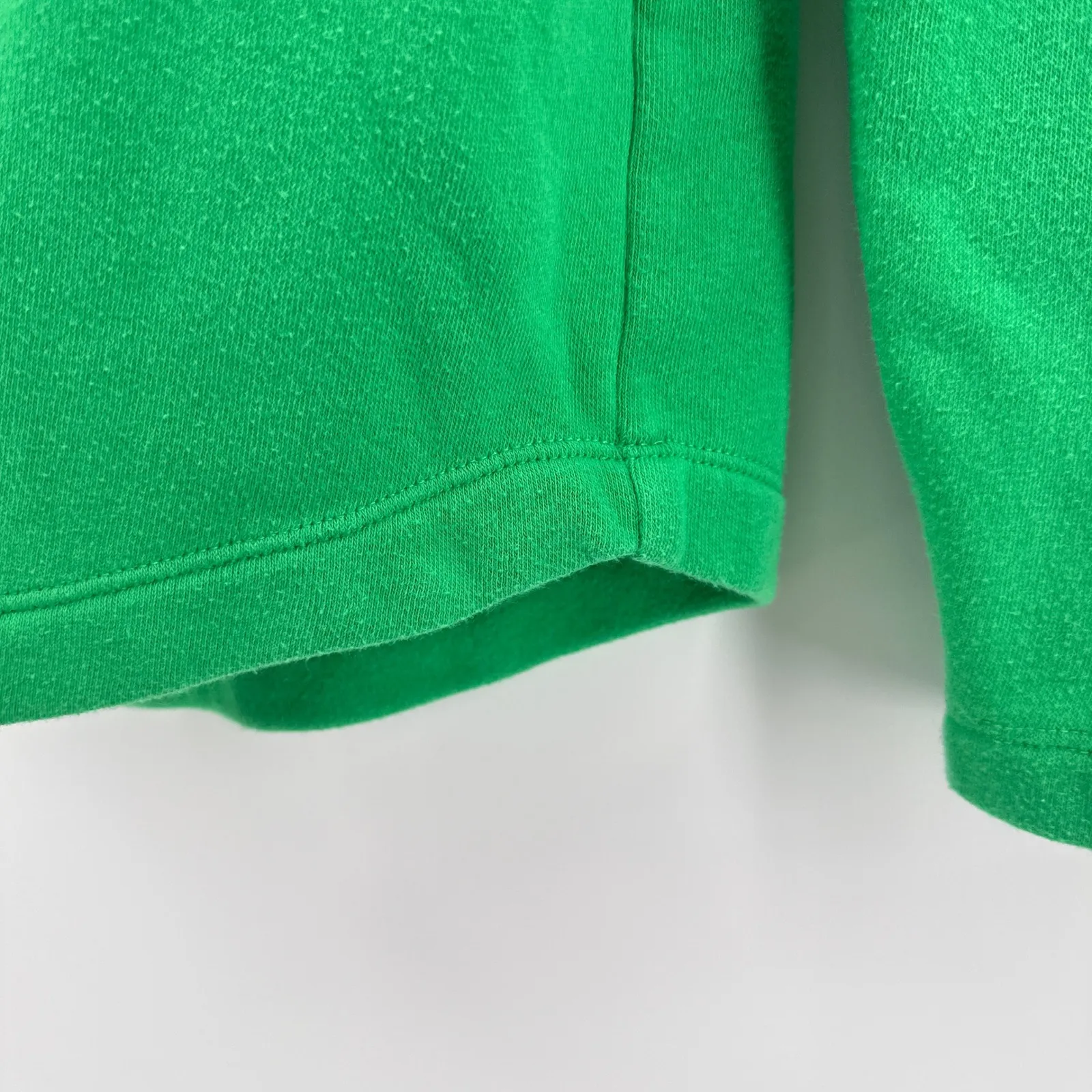 J. Crew Green Fleece Mock Neck Contrast Trim Pullover Sweatshirt Women Small - Image 4