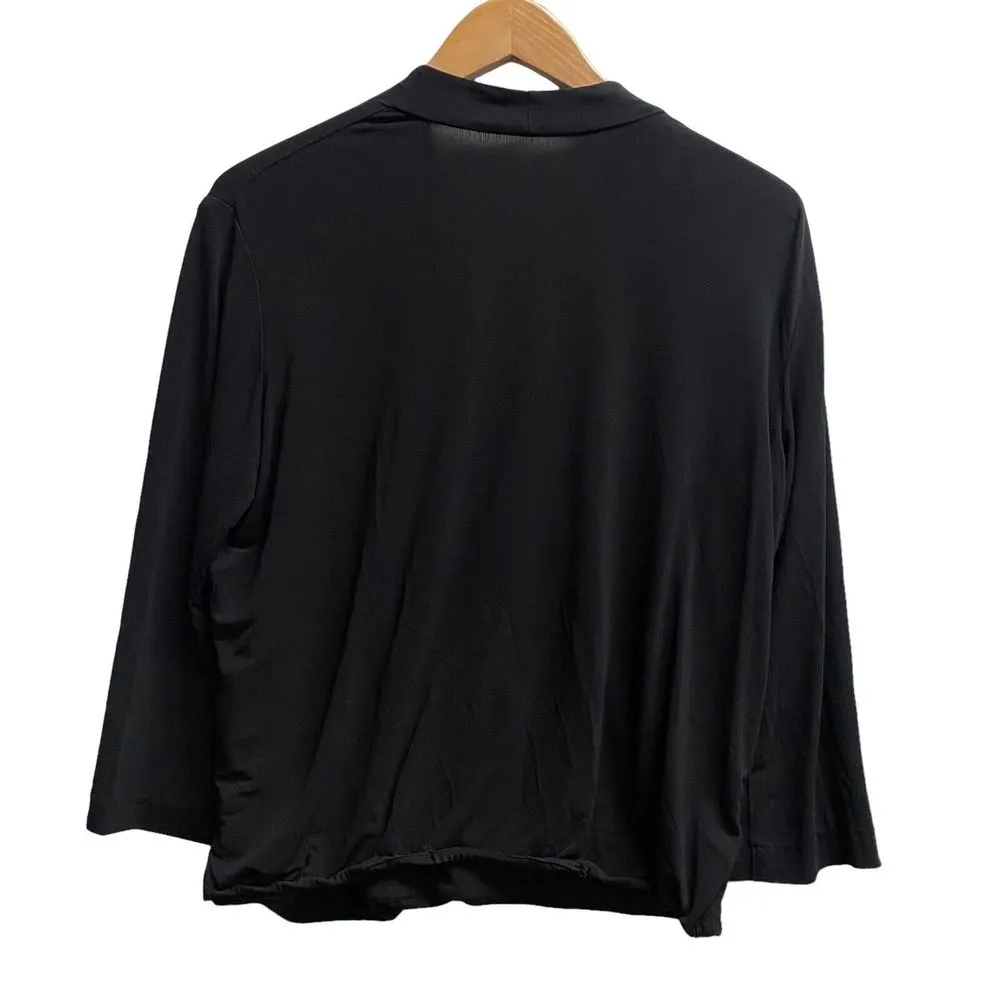 MM LAFLEUR Black Surplice Top Womens Size XL Casual 3/4 Sleeve Silhouette Casual - Image 3