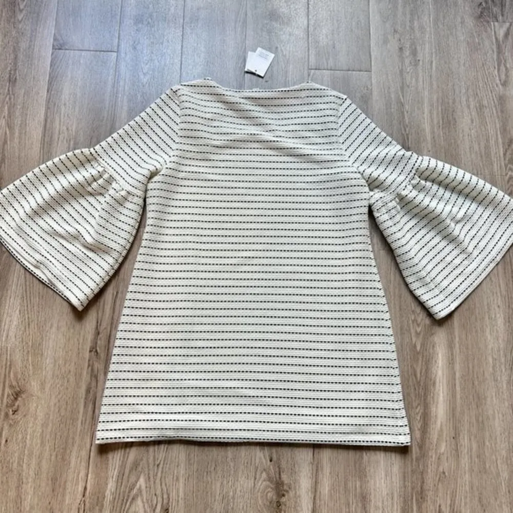 Calvin Klein White & Black Striped Bell Sleeve Tunic Dress Size L NWT - Image 7
