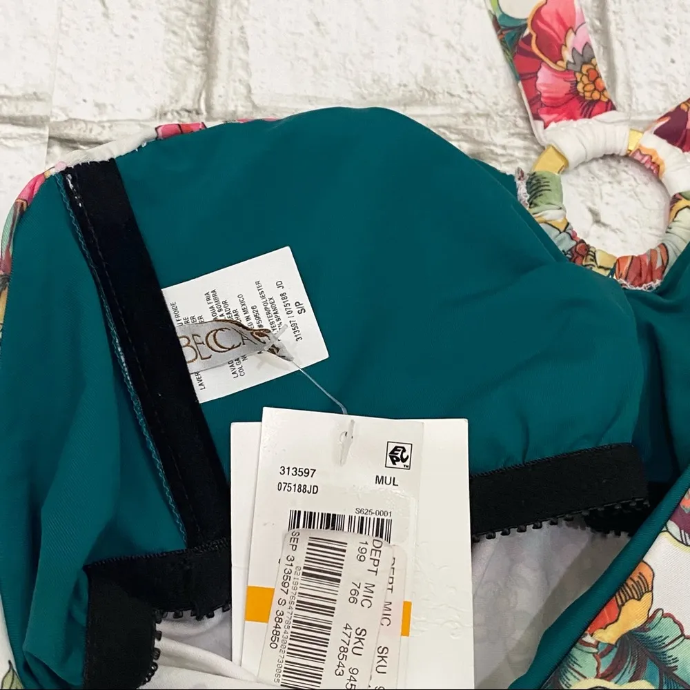 BECCA Women's Emma Handkerchief Hem Halter Tankini Swim Top Size S - Image 14