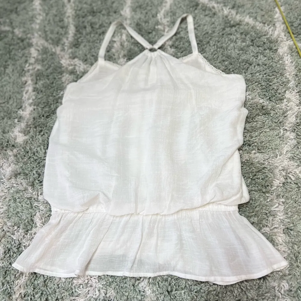 Embroidered 🤍✨BOHO hippie✌🏽white earth tones festival tank with wooden accent Multiple Size M - Image 2