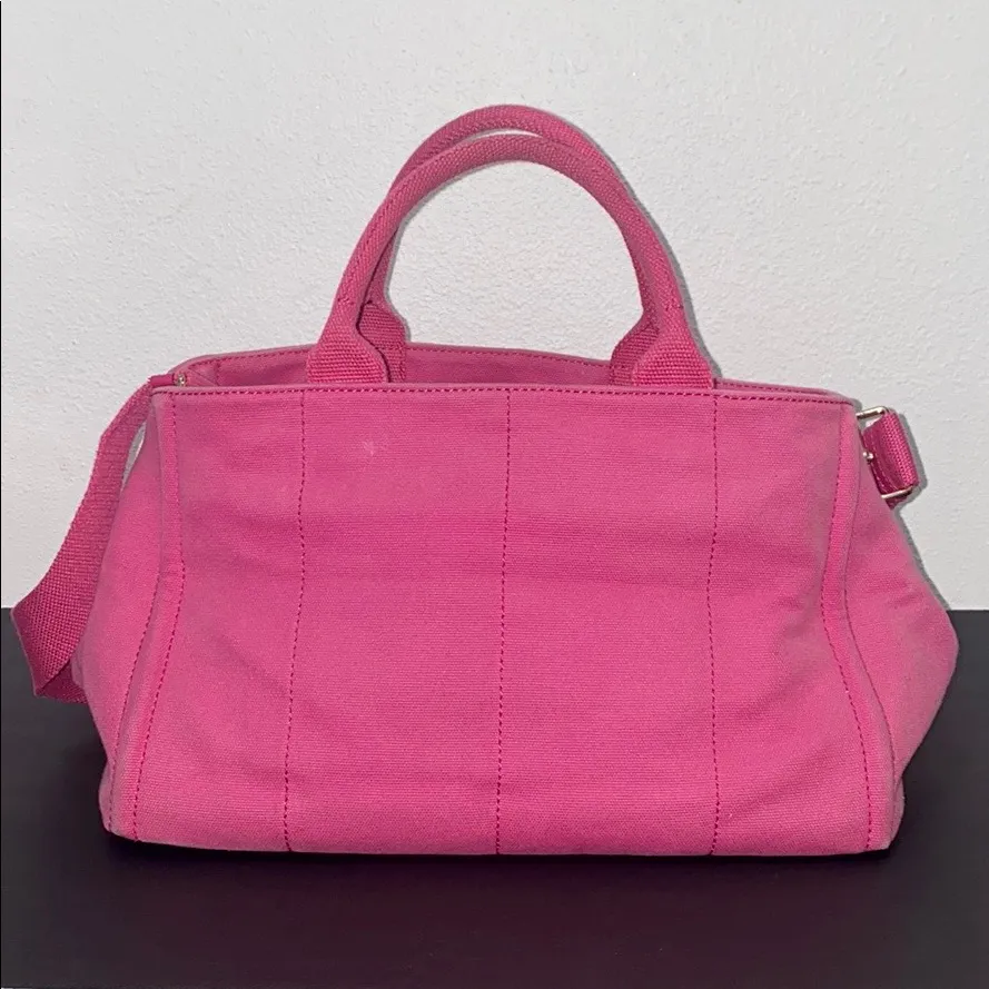 Prada Pink Canvas Tote Bag - Image 11