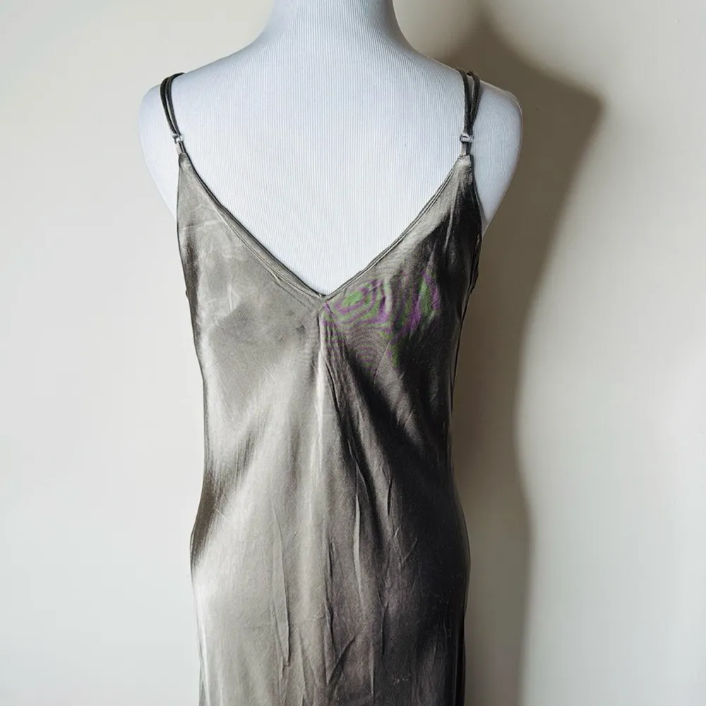 Zara Green Gray Satin Maxi Slip Dress - Image 8
