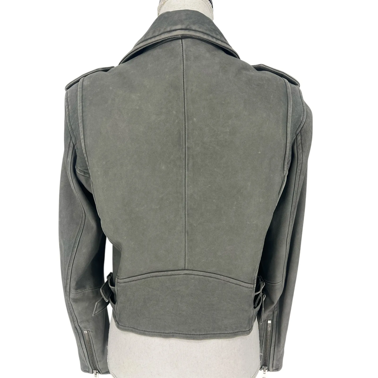 Iro Ashville Lamb Leather Moto Jacket in Gray - Image 12