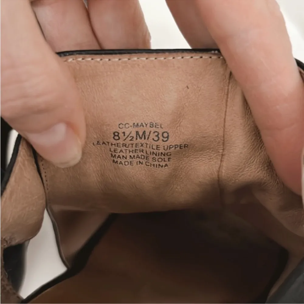 Corso Como Maybel Black Leather Peep Toe
Tortoise Shell Block Heels Women 8.5 - Image 13