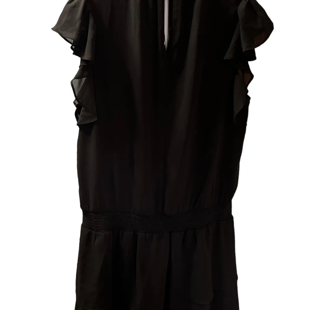 1State Black Smocked Waist Mock Neck Flutter Cap Sleeve Tiered Dress…NWT - Image 2