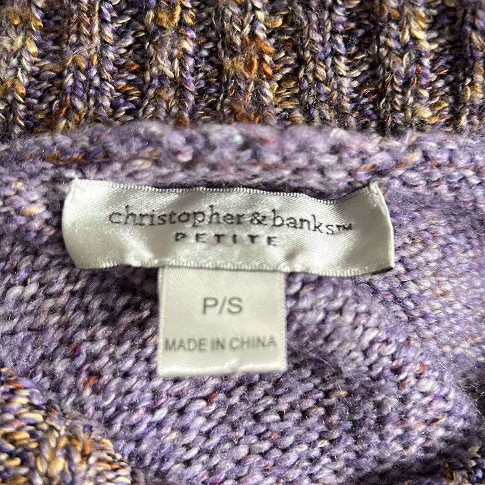 Christopher Banks Lavender Acrylic Cardigan Sweater sz S/M P Purple - Image 7