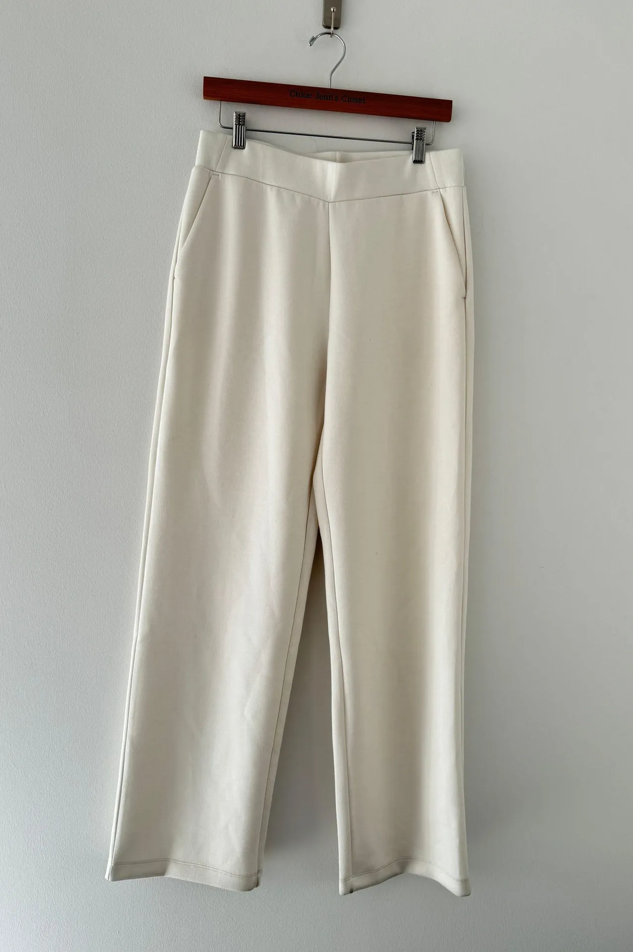Luxe White Wide Leg Pants M - Image 5