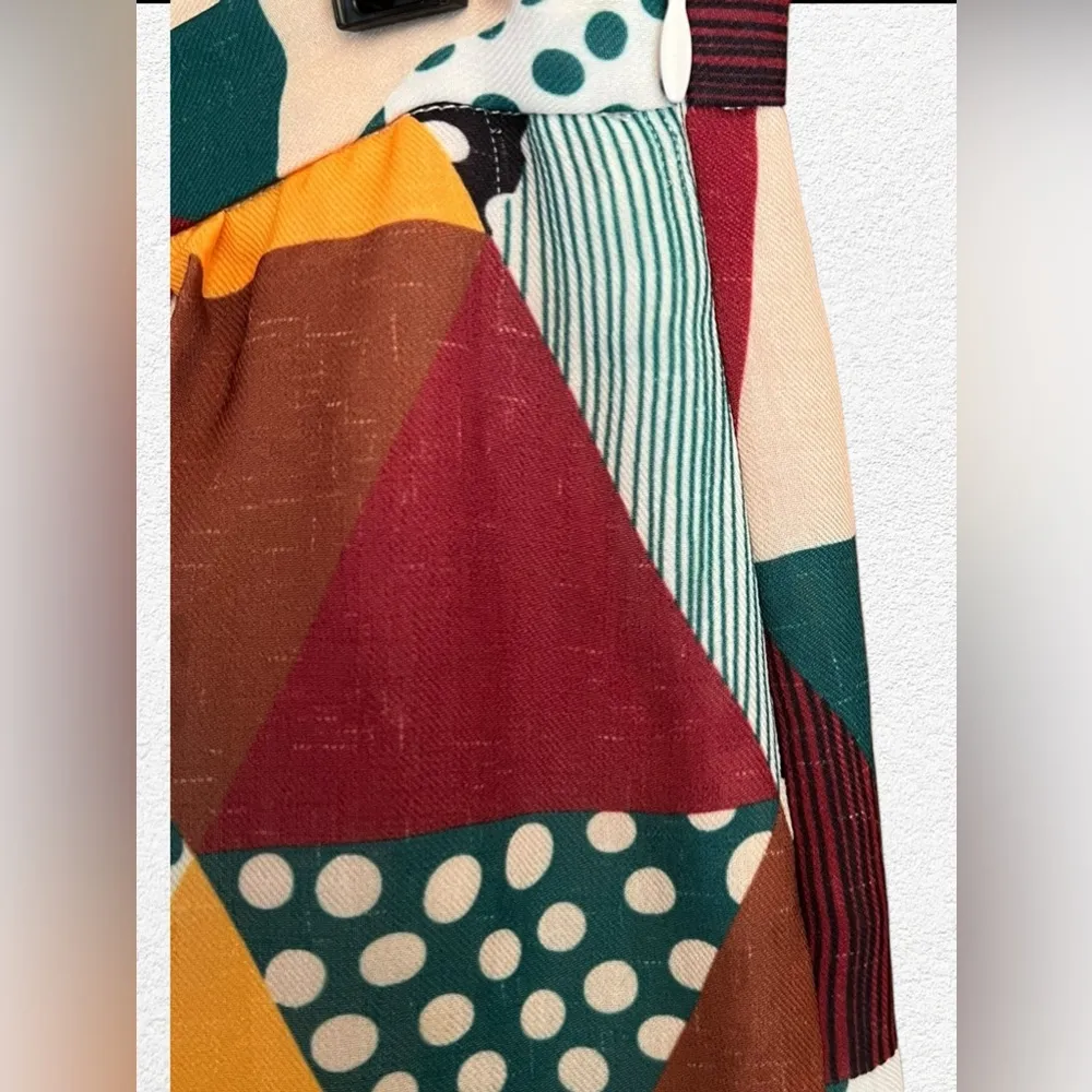 Modcloth Frock Shop Colorful Print Patchwork Skirt Womens Size Medium multicolor - Image 5