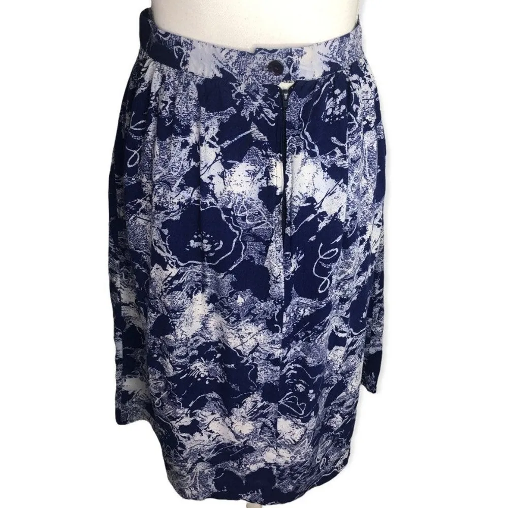Worthington Vintage High Waist Floral Pleated Midi Skirt - Image 4