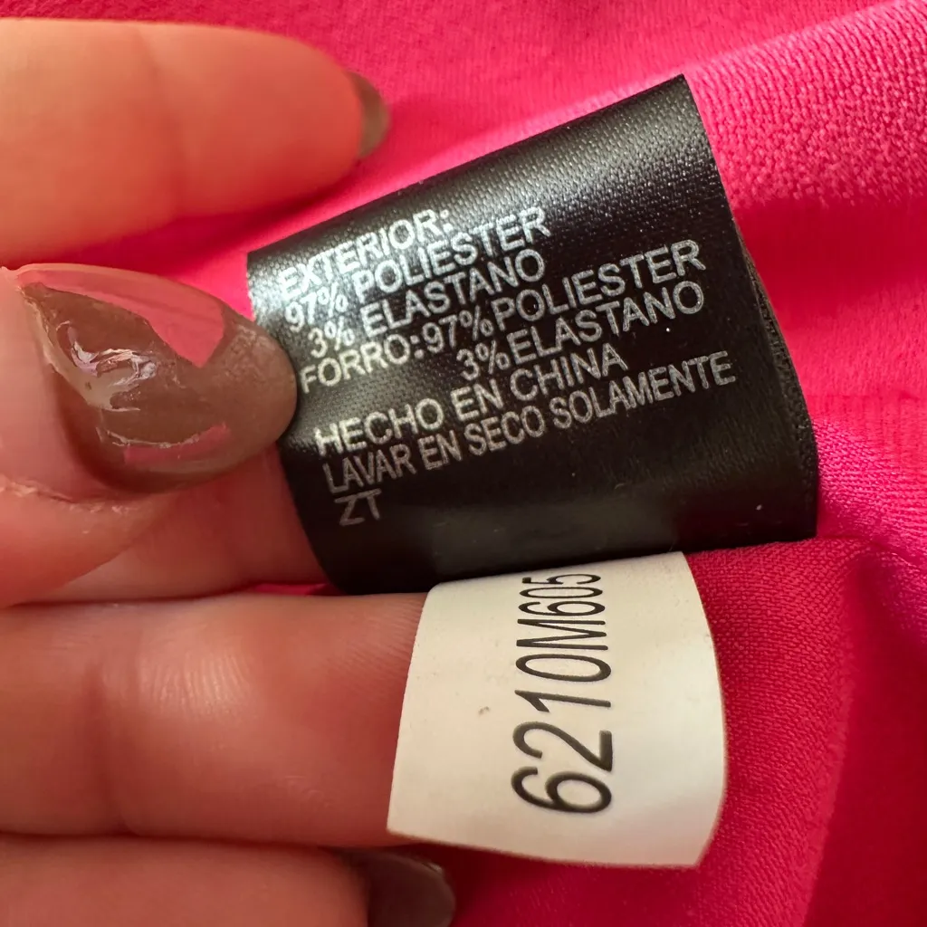 Alex Marie Vibrant Pink Midi Dress with Ruffle Sleeves Size 14 - Image 5