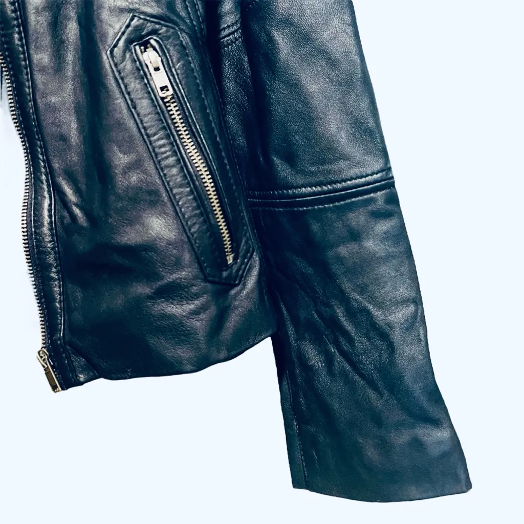 Wilsons Leather Navy Blue Jacket - Image 6