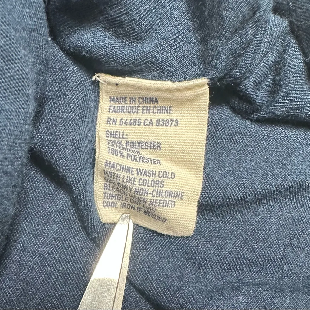 American Eagle Navy Blue Mini Skirt Heart Print Ruffled Drawstring Size Small - Image 4