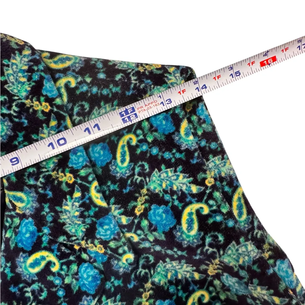 Versace Jeans Couture Vintage Cropped Paisley Baroque Vest Gold Medusa Buttons Blue Size XS - Image 14