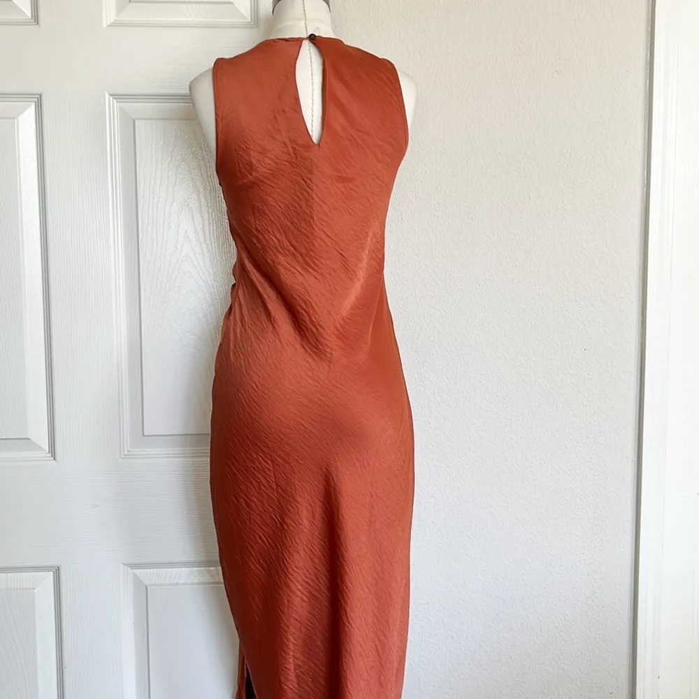 House of Harlow 1960 Ruched Midi Orange Dress - Image 7