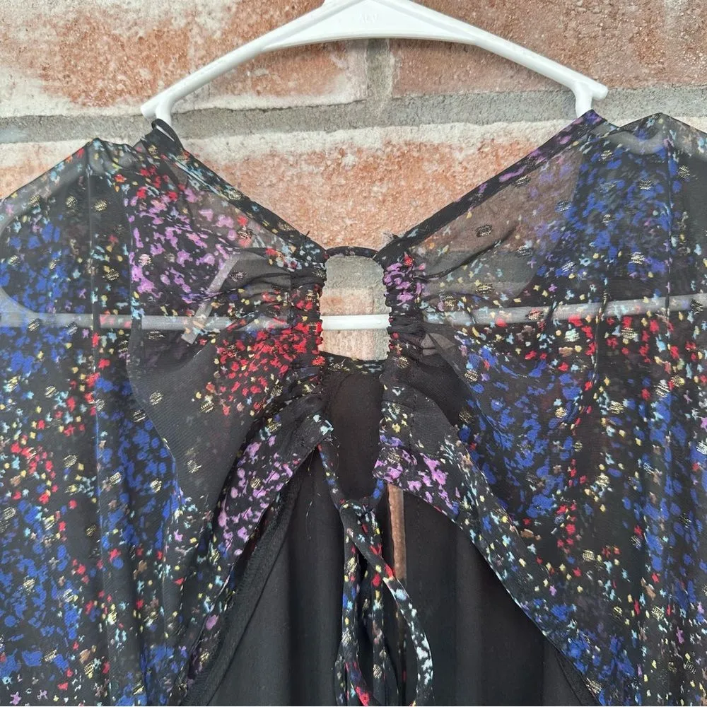 Free People Anna Metallic Smocked Cutout Open Back Mini Dress Women’s XS Flowy - Image 9