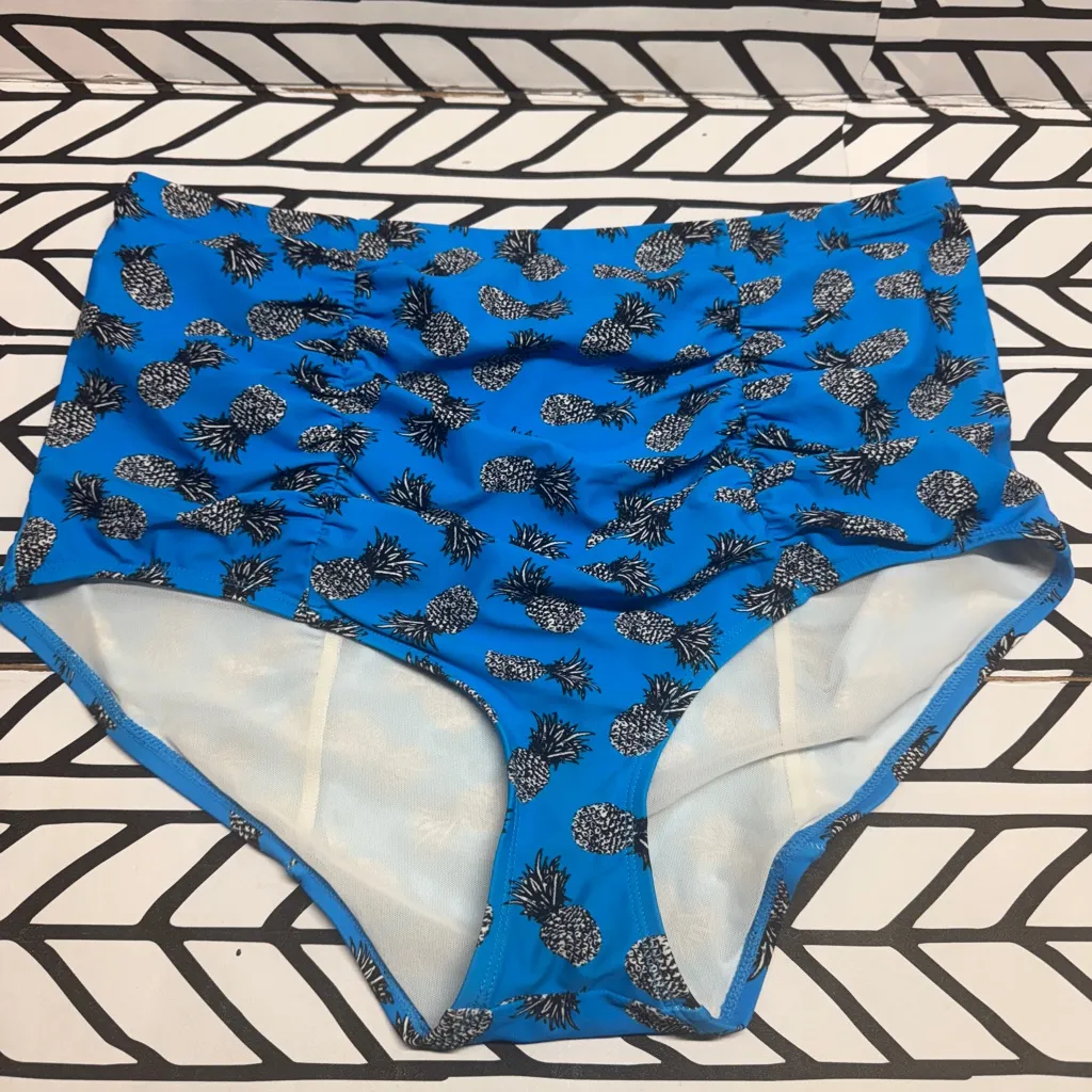 Torrid Blue Pineapple Print High-Waisted Bikini Bottoms size 2 - Image 2