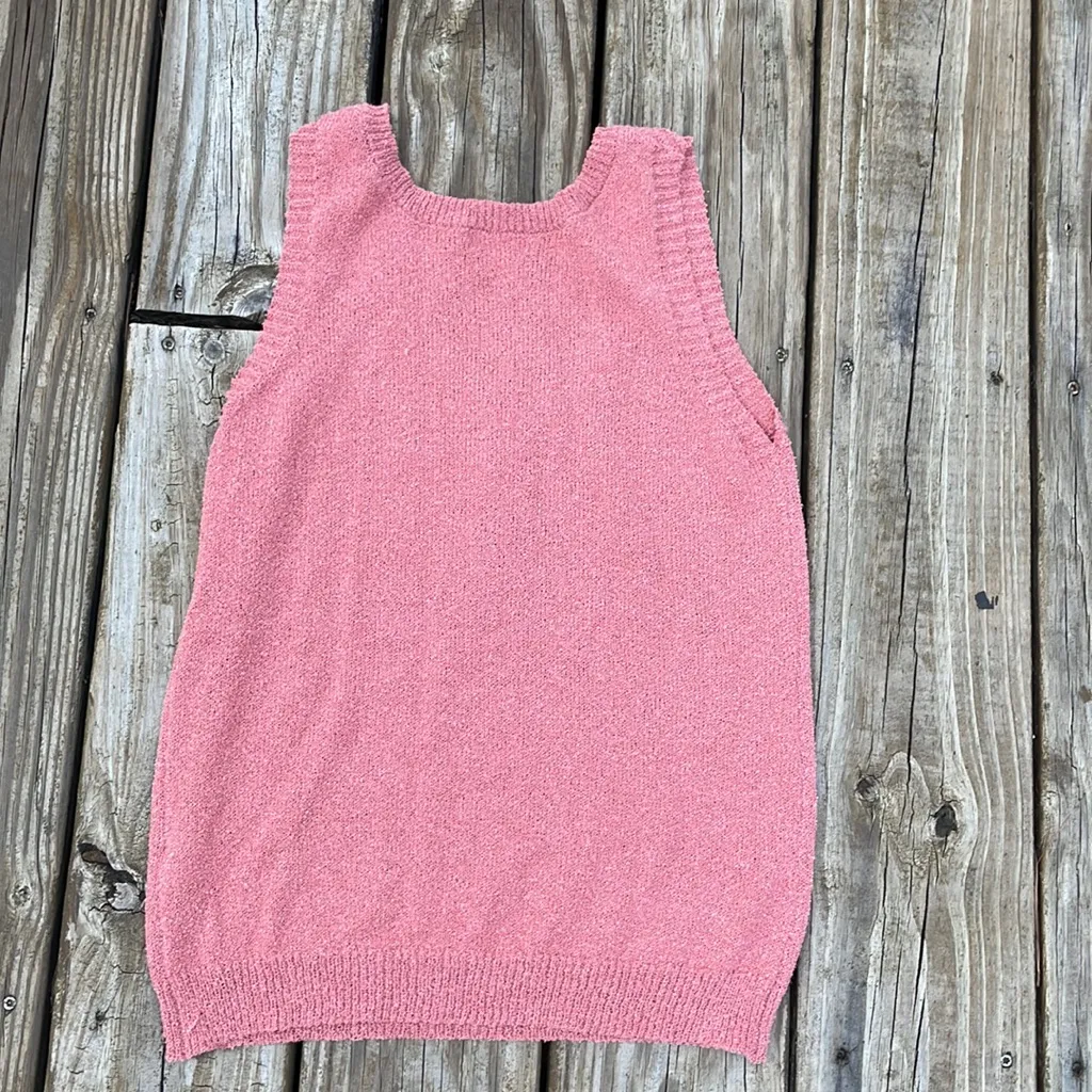 Blu Pepper  Soft Knit Button Tank Pink Small - Image 4