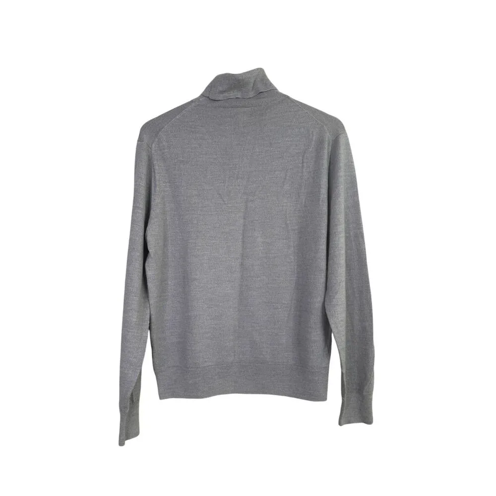 J. Crew Merino Wool Long Sleeve Turtleneck Soft Casual Sweater M Grey #3244 - Image 11