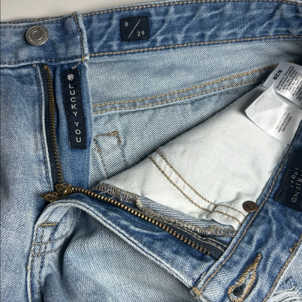 Lucky Brand Shorts Women's Size 8 Lucky Brand Ripped Denim Boyfriend Shorts - Image 5