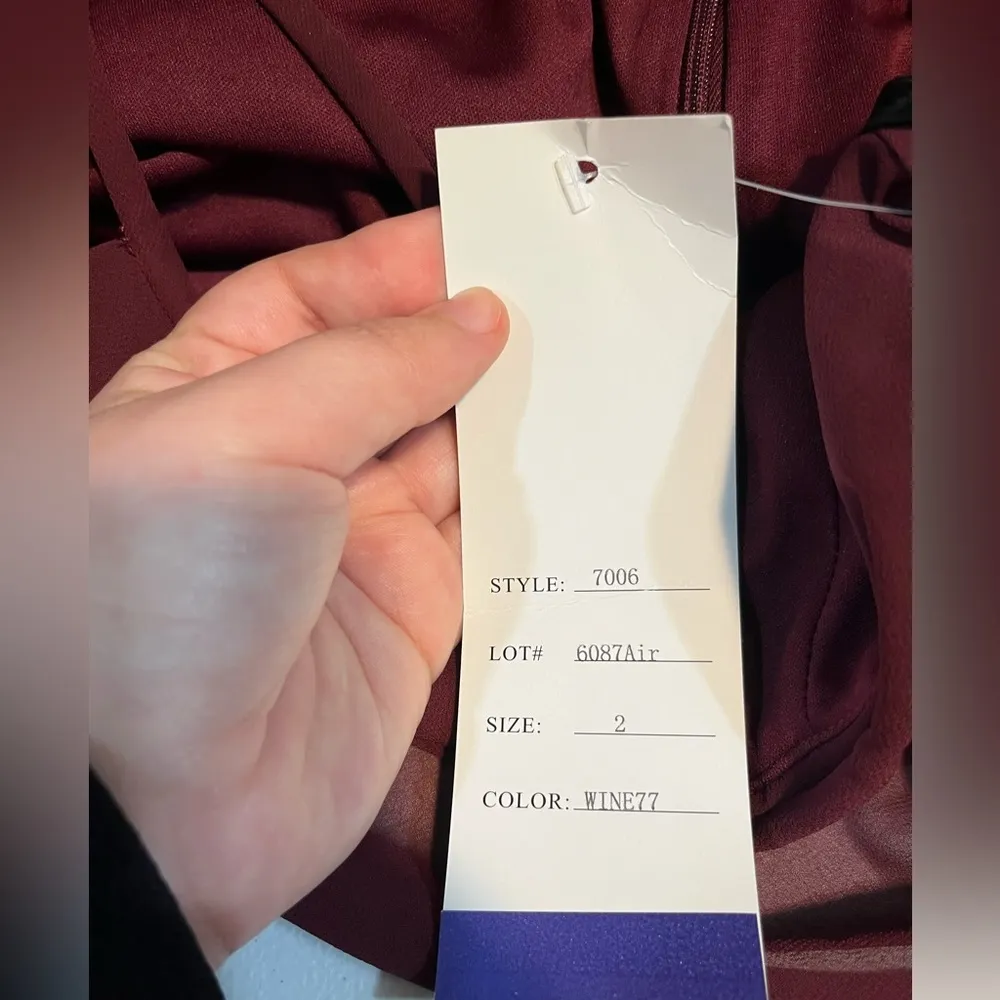 NWT Bill Levkoff Bridesmaid Dress Style 7006 in The Color Wine Size 2 - Image 18