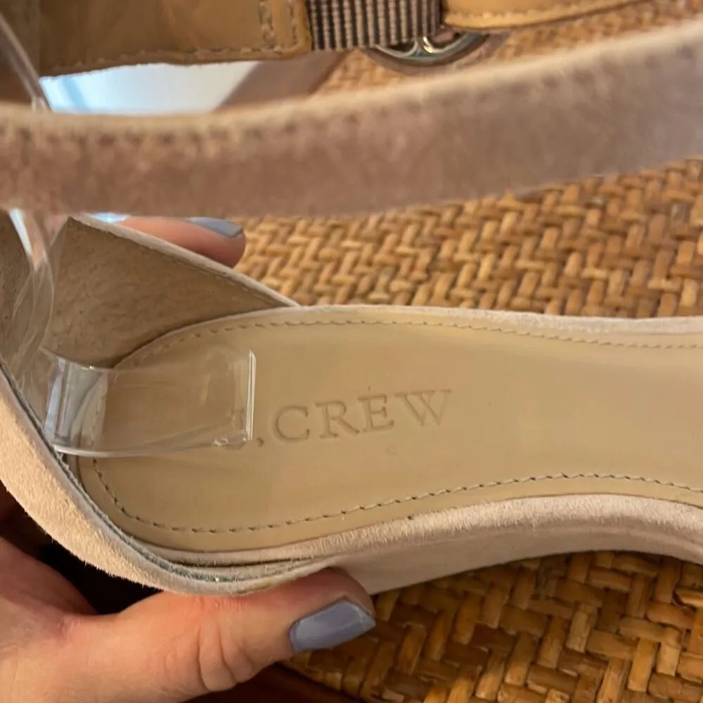 J.Crew blush pink suede wedge sandals size 6 - Image 9