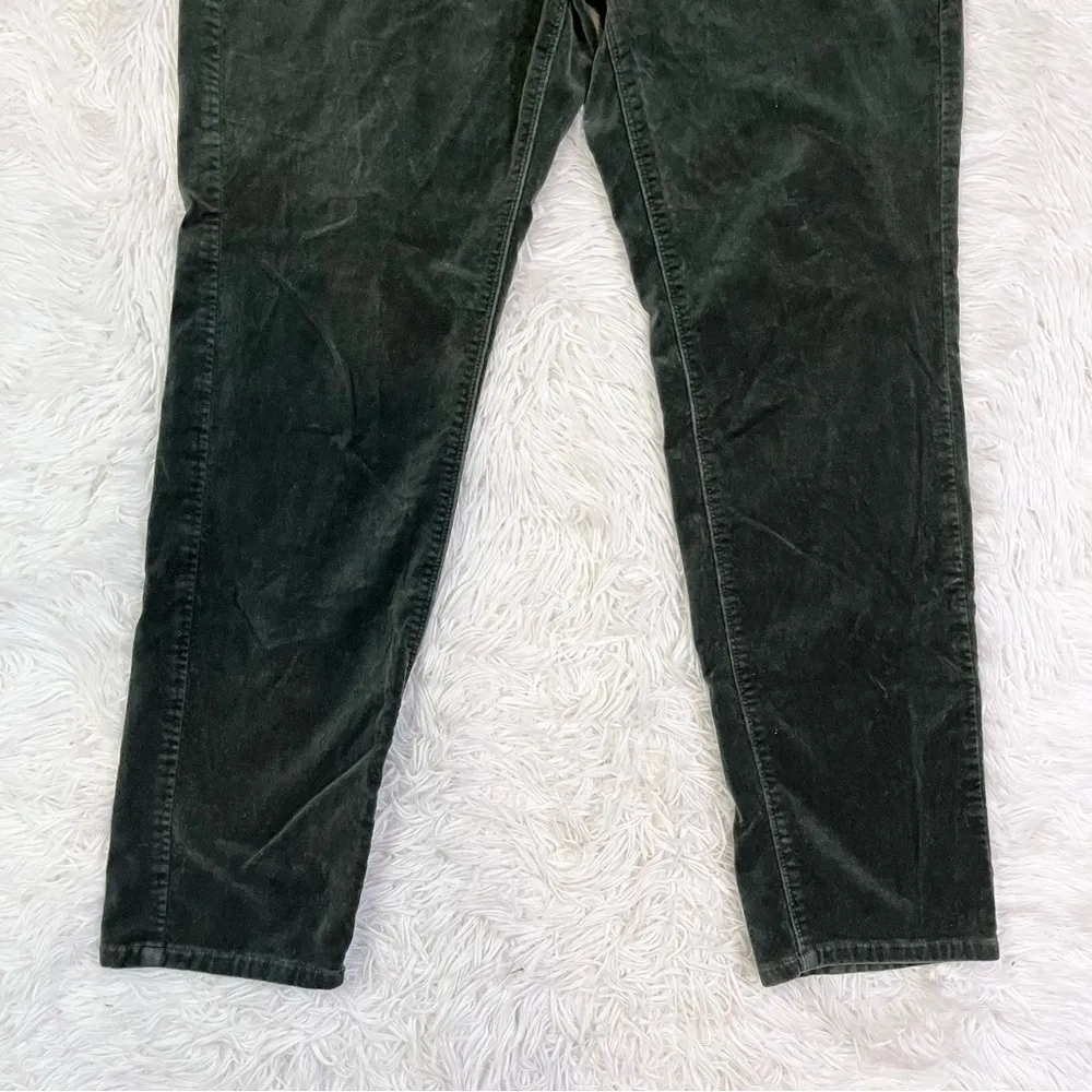 J. JILL High Rise Velvet Faux Suede Luxe Forest Green Skinny Pants Plus Size 14 - Image 4
