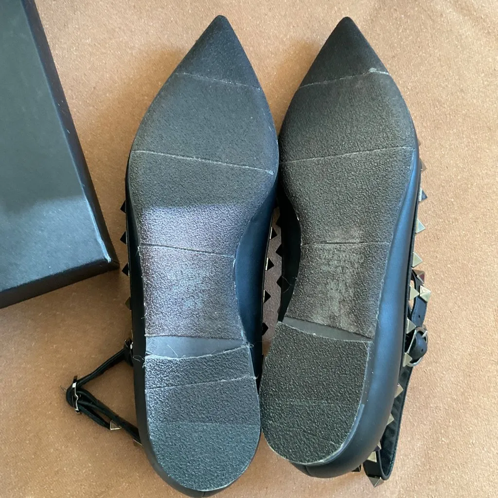 NWT VALENTINO GARAVANI ballerina black rockstud flats EU36.5 US6.5 - Image 5