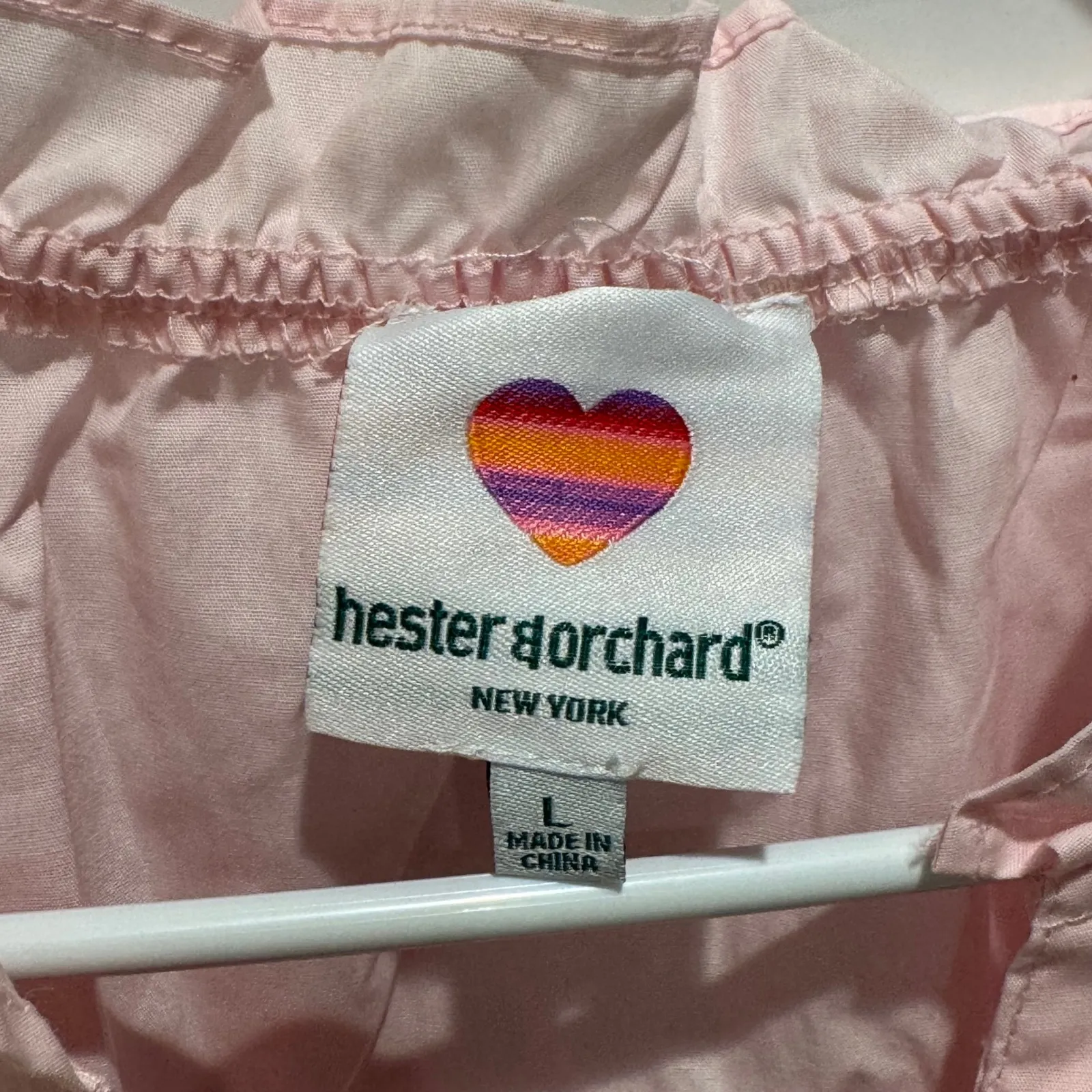 Hester & Orchard New York Pink Smocked Ruffled Neck Puff Sleeve Blouse Size L Size L - Image 4