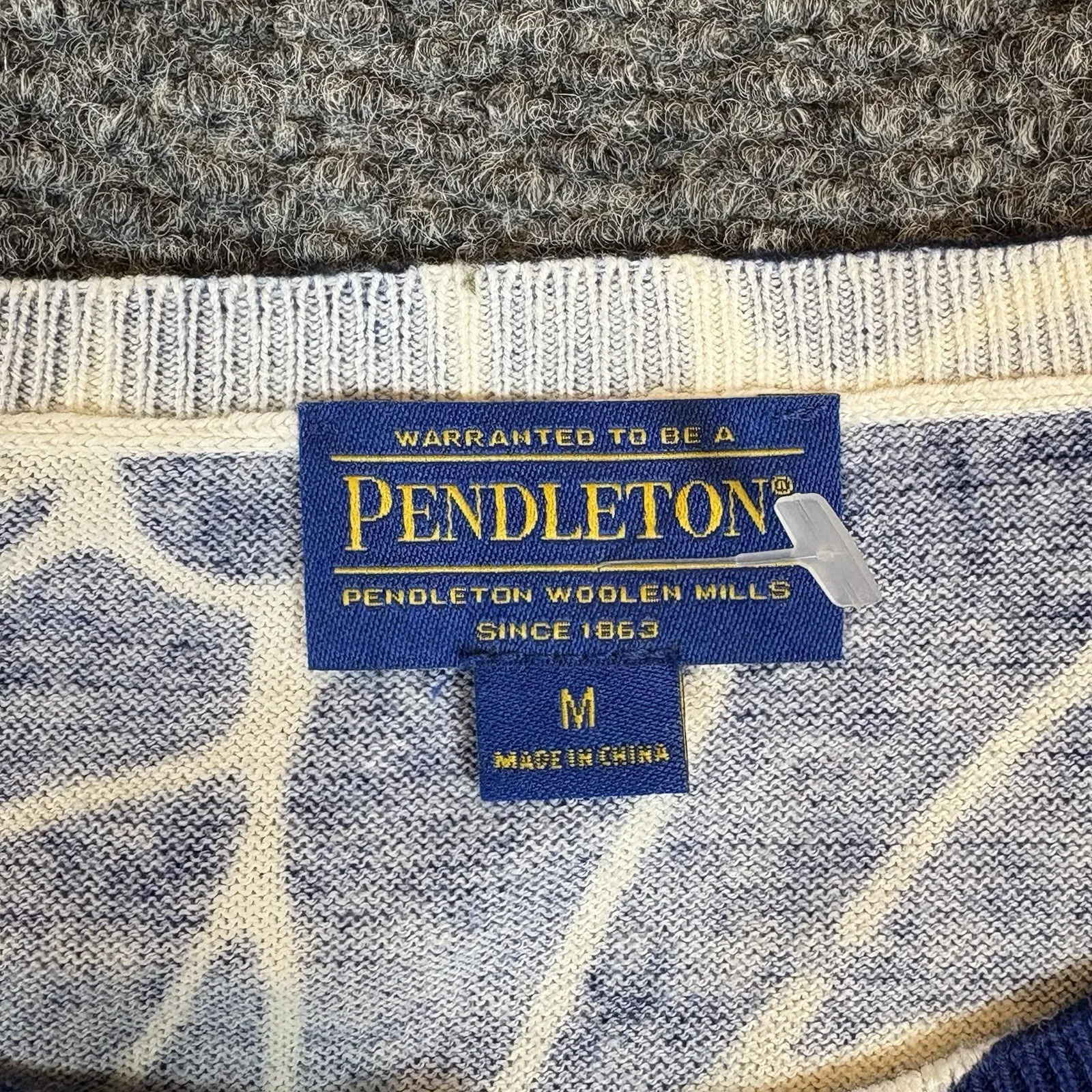 Pendleton Blue White Cardigan Sweater Button Up Size M Women's - Image 3