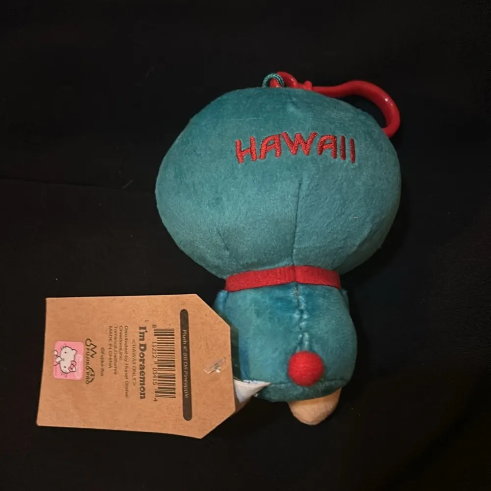 Sanrio I’m Doraemon Series Doraemon® Plush 4" w/ Strap: Pineapple Bag Charm - Image 4